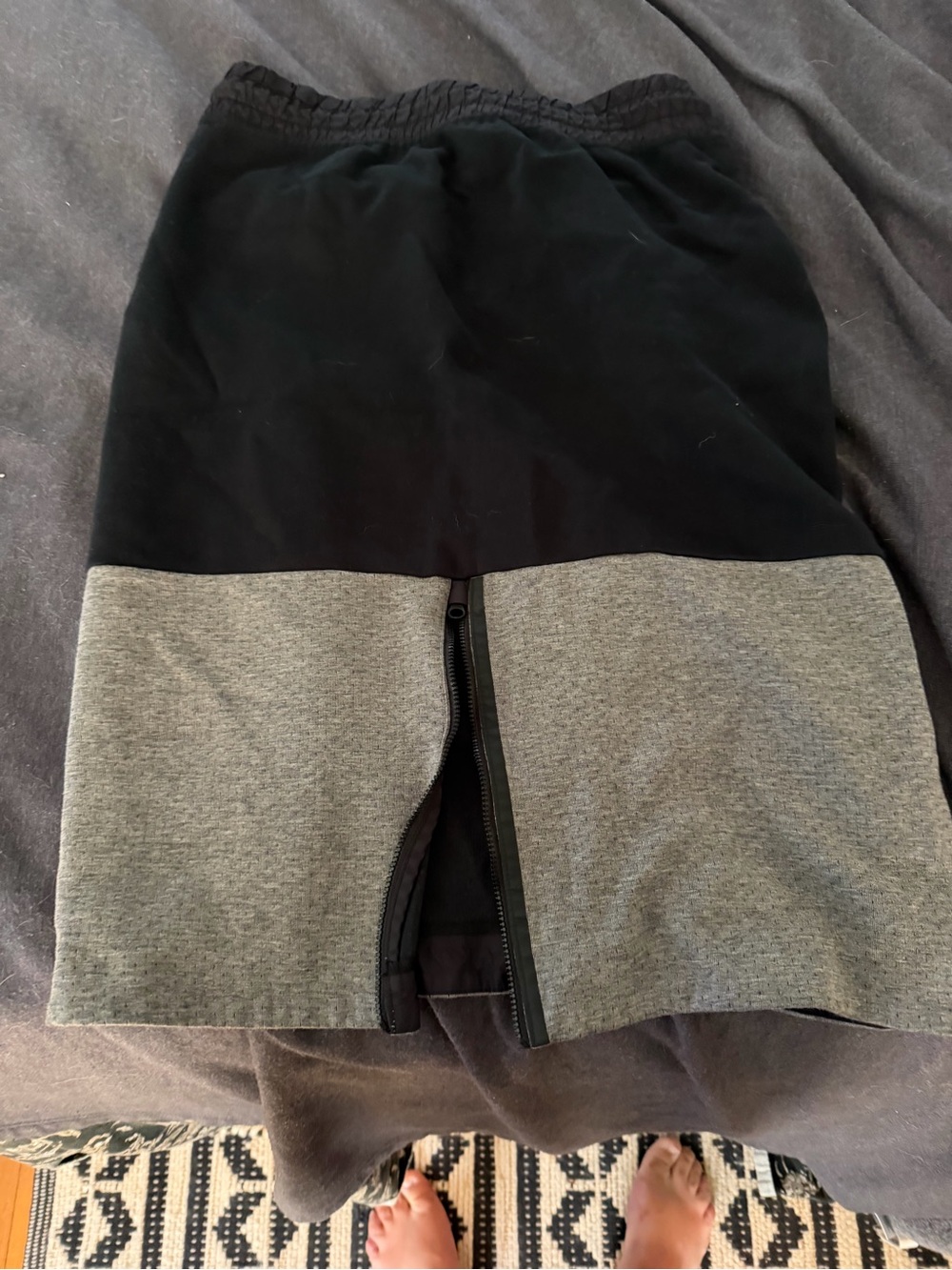 Nike Black and Gray Split-Zip Athletic Shorts